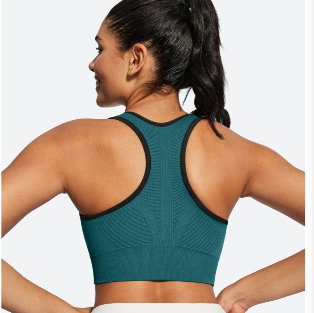 Women's Size XXXL High Impact Racerback Sports Bra Padded Green - Picture 3 of 11